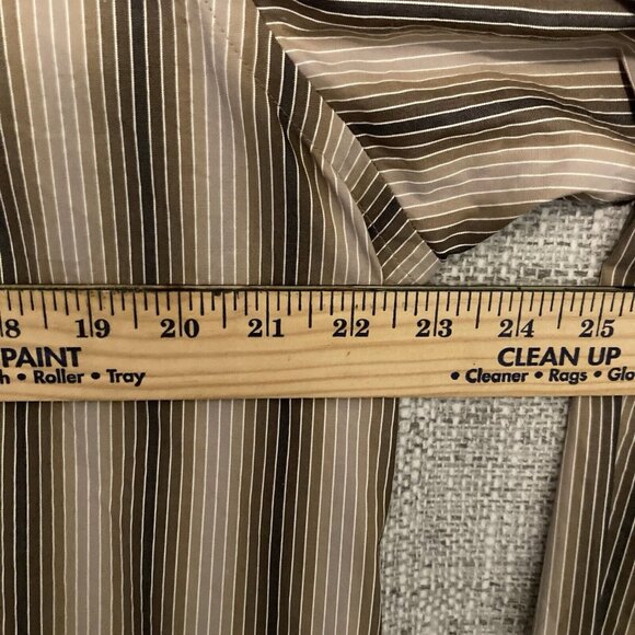Murano Men's Modern Comfort XLA Long Sleeve Striped Button Up Dress Shirt Large - Picture 3 of 6